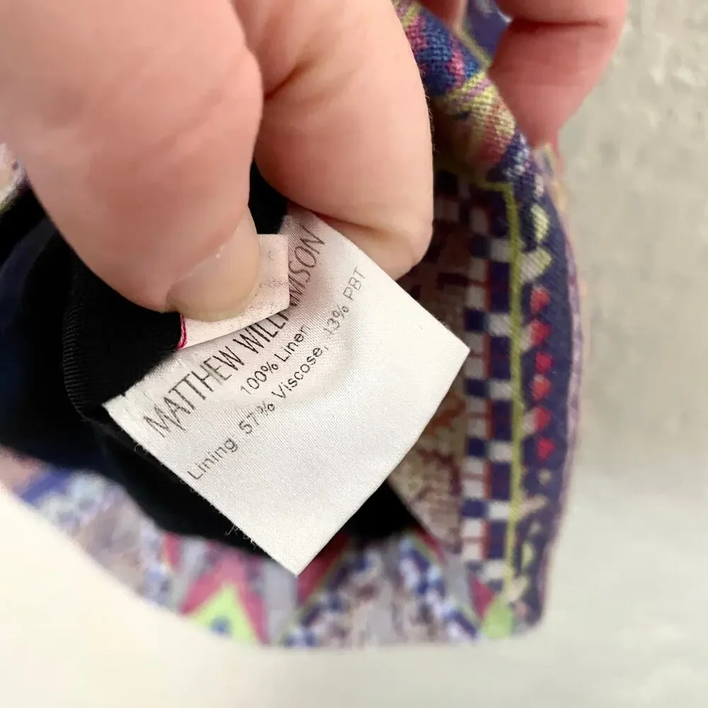 Matthew Williamson 100% Linen Tribal Print Sleeveless Mini Dress sz 10 - Picture 7 of 8